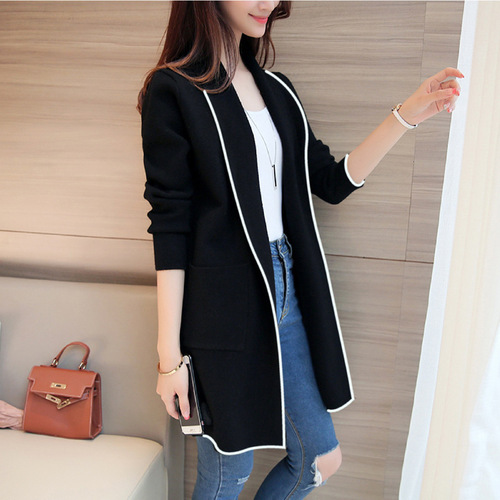 New Autumn/Winter Korean Women's Loose Fit Casual Solid Color Sweatshirt Long Sleeve Cardigan Outerwear Trendy