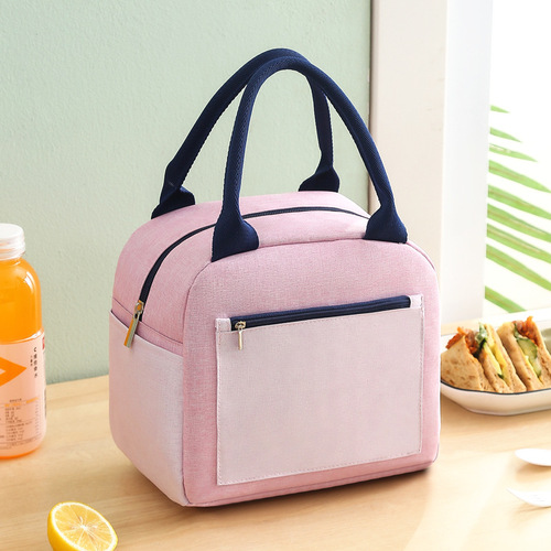 Color matching lunch bag insulation bag cationic lunch box handbag with rice aluminum foil thickened waterproof lunch box lunch bag