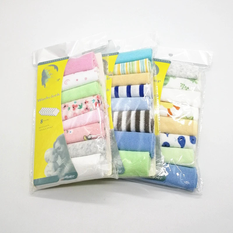 Cross-border small square towel baby saliva towel small towel baby handkerchief feeding towel 8 pieces of baby products gift