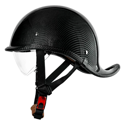 electric motorcycle helmet lightweight, Motosiklet kaskı (dəbilqə) - 006-black-charm-with-lens-m
