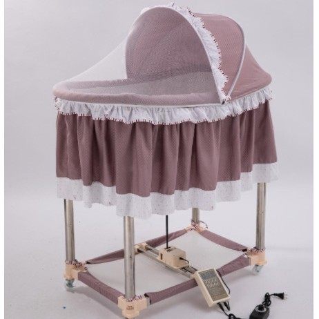 New sustenance up and down electric baby cradle bed multi-functional automatic rocking bed baby bed with mosquito net roller