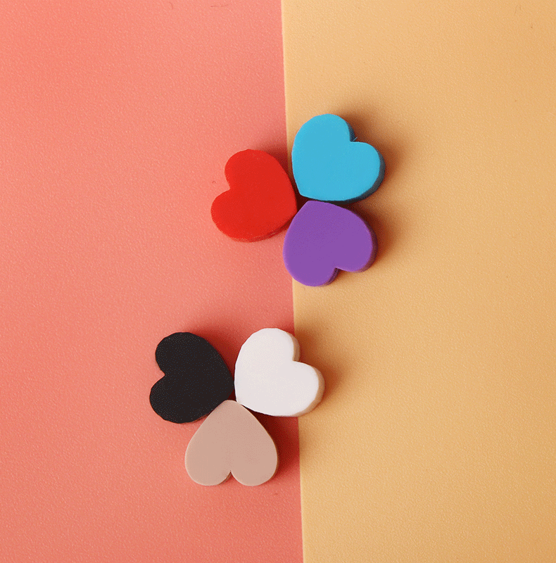 1 Piece Soft Clay Heart Shape Solid Color Basic display picture 4