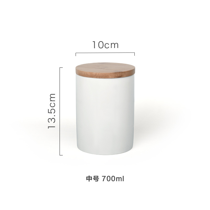 Nórdico redondo de cerámica resistente al calor Sellado tarro de almacenamiento grande tarro de almacenamiento de tres piezas con tapa traje de almacenamiento tarro