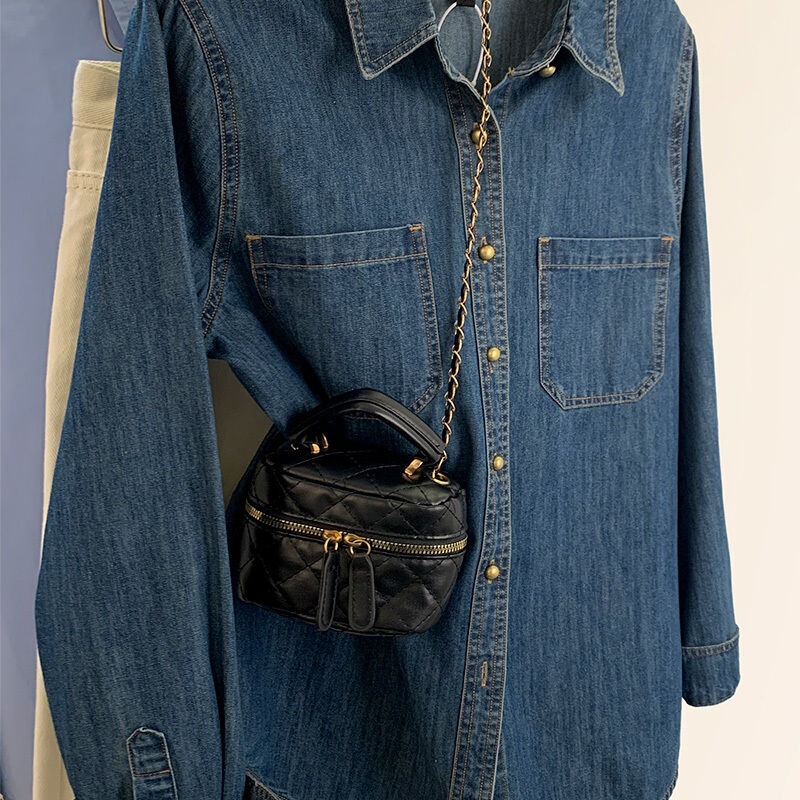 Spring and Autumn Petite Retro Niche Tops, Denim Shirts, Women's Spring Design Shirts and Jackets