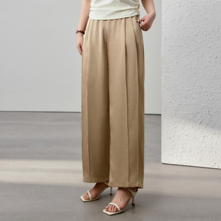 Vintage Lazy Drape Comfortable Elastic Waist Versatile Pants Plus Size Women's Clothing for Curvy Women Summer New Style