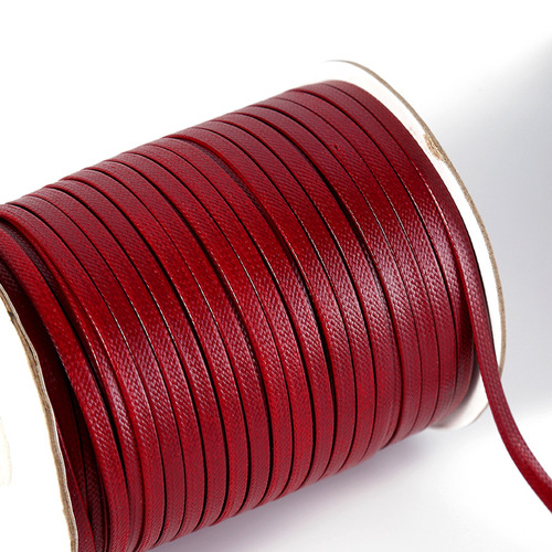 Manufacturer wholesale 2mm-6mm wax wire DIY braided rope clothing accessories accessories hangtag jewelry lanyard flat wax rope