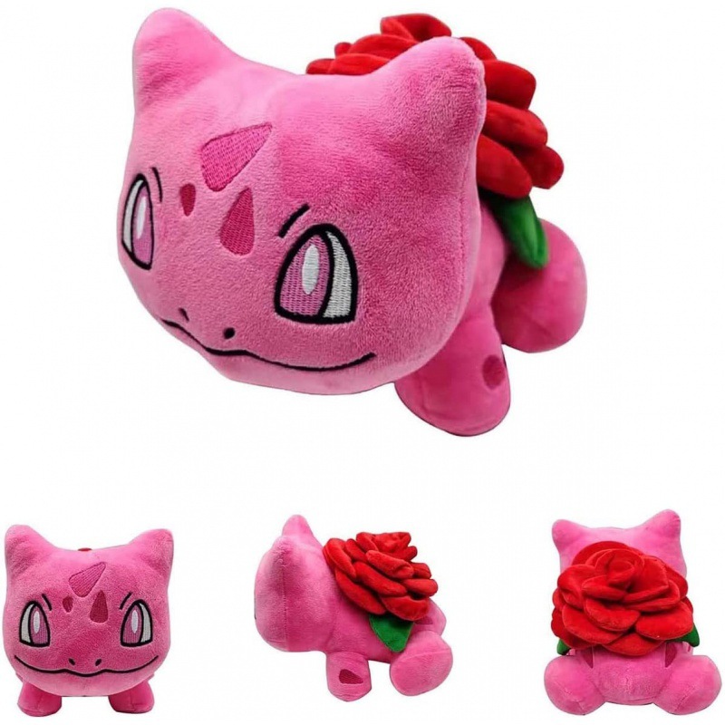 跨境新品 热卖rose bulbasaur plush  妙蛙种子毛绒玩偶公仔