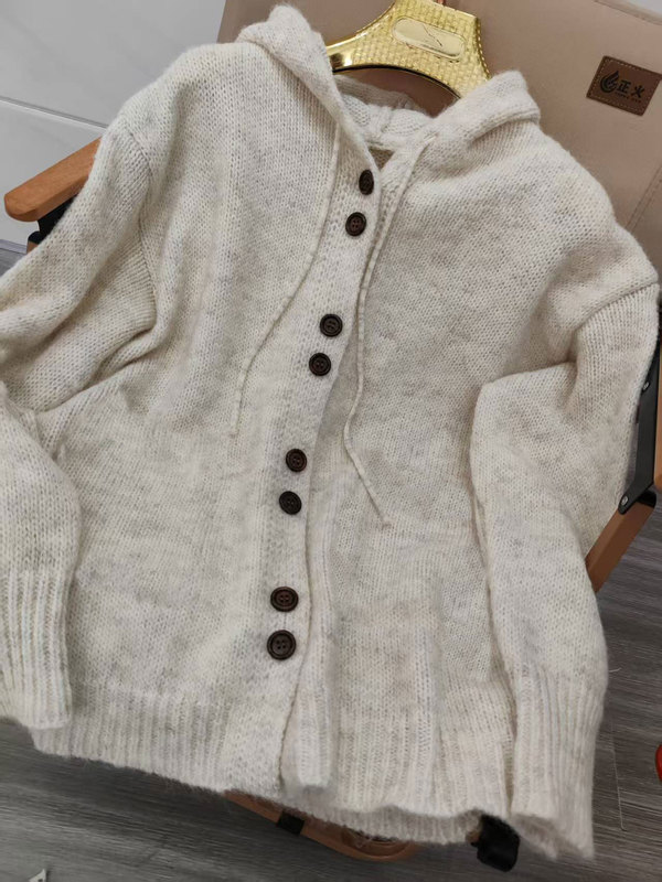 连帽毛衣开衫女秋冬季厚韩系穿搭宽松慵懒风软糯针织衫外套上衣|undefined