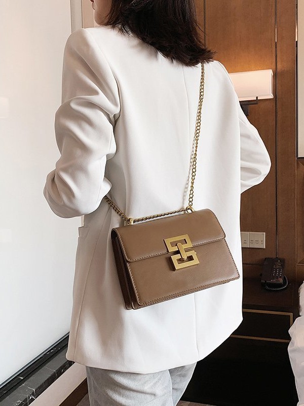Bolsos transfronterizos, bolsos de hombro de moda de moda, bolsos retro europeos y estadounidenses, bolsos de moda de cadena, bolsos cuadrados, bolsos de cinturón con bloqueo