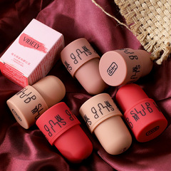 VIBELY啞光印章唇泥 霧面唇釉臉頰腮紅口紅唇刷可愛六色