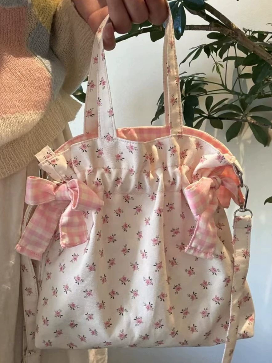 Держатель для руки, floral crushed print, небольшой органайзер на одну лямку с бантами