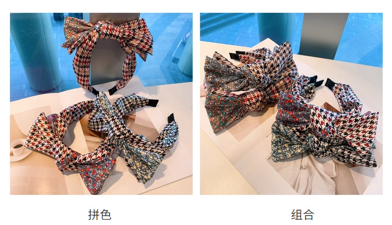 Retro Wide-brimmed Floral Bow Fashion Headband display picture 26