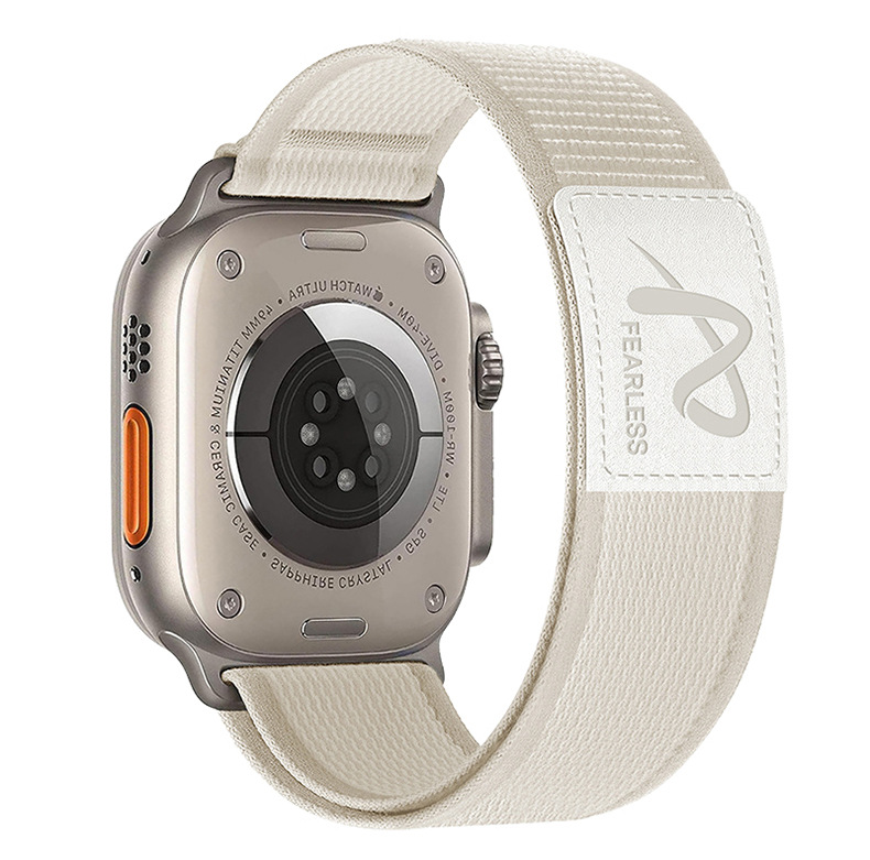 Nylon wild-diameter leather label loop watch strap is suitable for Apple watch series S6789Ultr undefined