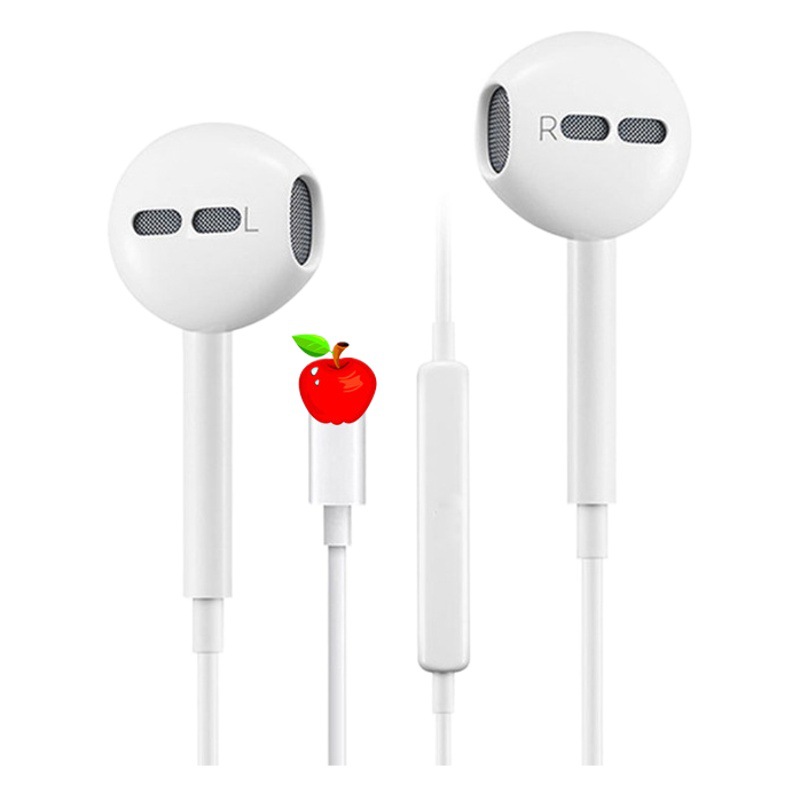 Nueva conexión directa de los auriculares controlados por cable de rayo en los tapones para los oídos adecuados para Apple 7 Generación de auriculares con cable de cabeza plana cabeza redonda