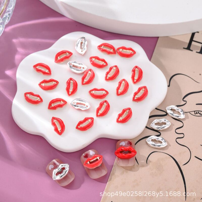 New Cross-Border Lip Nail Art Accessories Halloween Red Lip Nail Accessories Metal Nail Art Wearable Nail Accessories Wholesale New Cross-Border Lip Nail Art Accessories Halloween Red Lip Nail Accessories Metal Nail Art Wearable Nail Accessories Wholesale