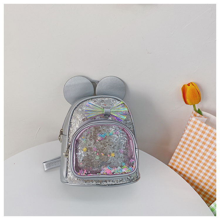 Cute Bow Knot Sequins Square Zipper Functional Backpack display picture 22