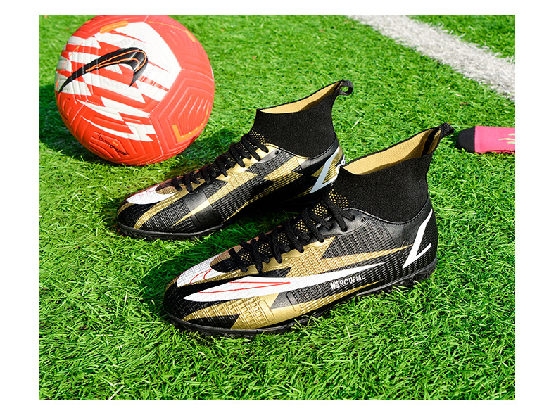 High-Top-Fußballschuhe, fliegende gewebte Socken, Überschuhe, Jungen Mädchen, gebrochener TF-Kunstrasen, AG-Nägel, Wettkampf und_voghion.com