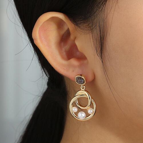 Metal retro earrings, high-end exaggerated personality, irregular large circles, European and American fashion earrings, ins internet celebrity