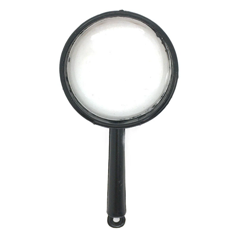 Поставка пластиковая лупа ручной черный маленький увеличительное стекло для детей с использованием подарочной игрушки 2.5*5cm