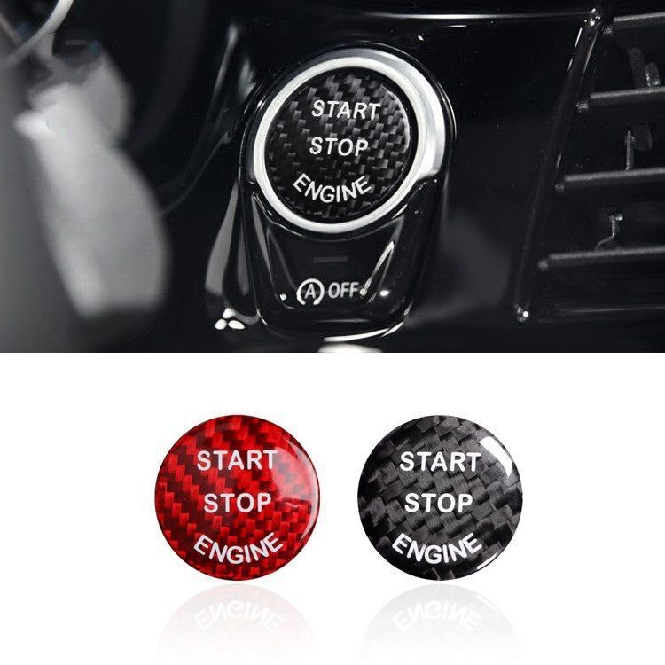 Cross-border car universal ignition switch button stickers one-click start protective cover carbon fiber button decorative stickers considerate