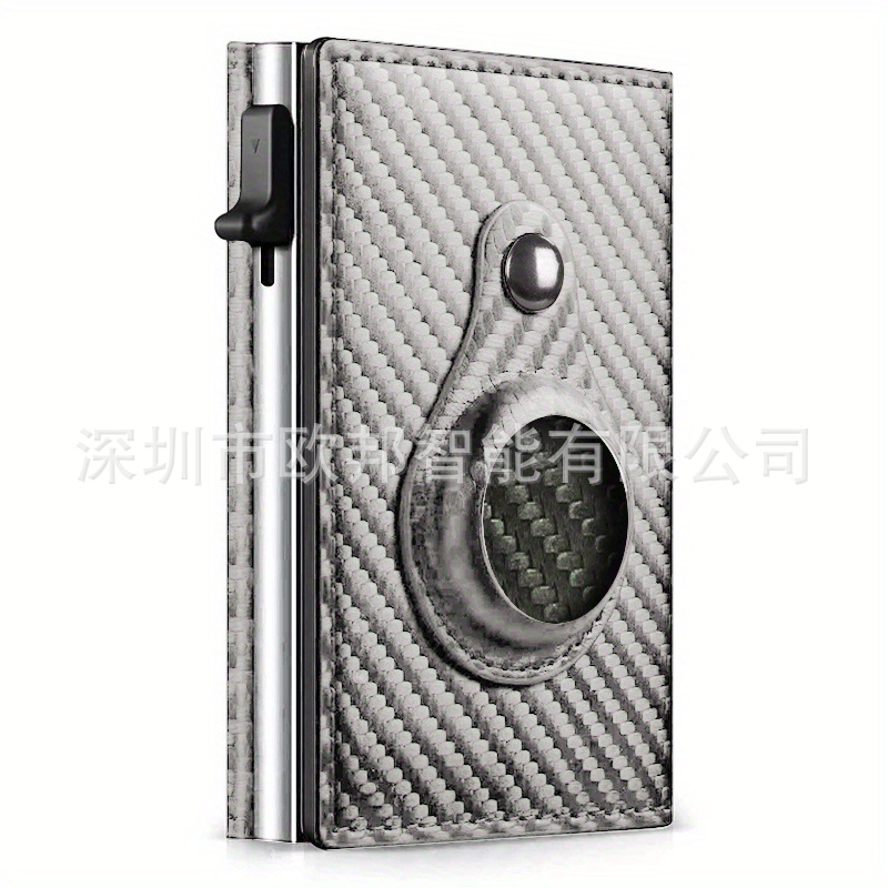 Nuevo titular de la tarjeta de crédito bifold Banco titular de la tarjeta monedero lateral push automático pop-up titular de la tarjeta con la funda protectora AirTag