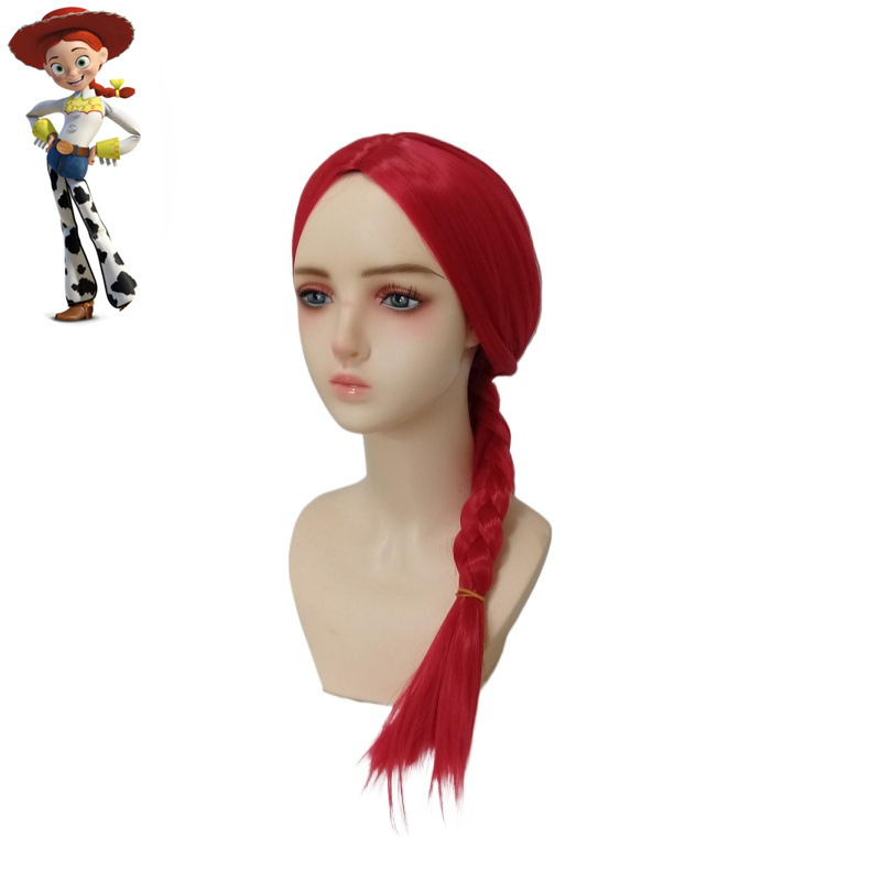 "Toy Story 4" Jessie cartoon wig COS red braid wig red wig female