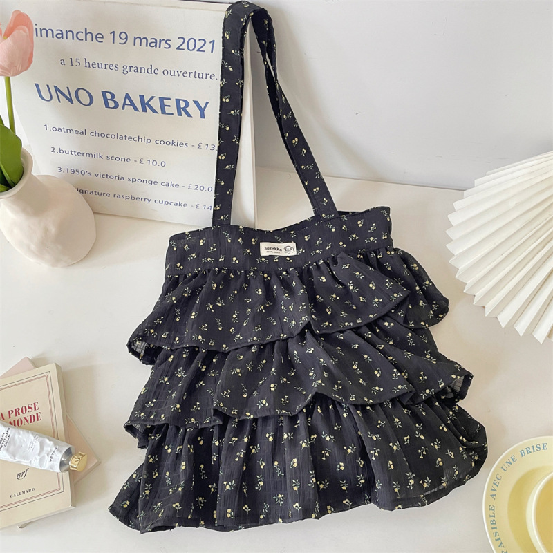 56271 フレッシュスイートショルダーバッグ女性 2025 夏の新ファッションショルダーバッグ美しいブロークンスカートキャンバスバッグ|undefined