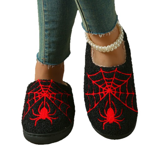 New Halloween Spider Cartoon Warm Winter Cotton Slippers for Men and Women, Couple Home Interior Cotton Slippers Wholesale