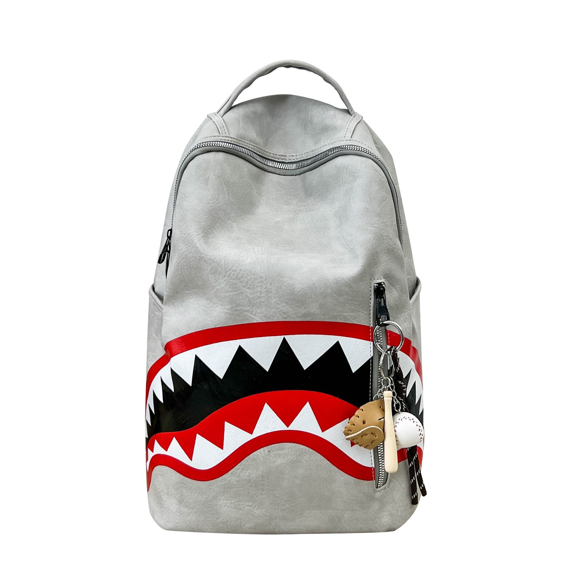 Mochila estilo coreano con estampado de tiburón, mochila de moda simple y elegante para estudiantes masculinos y femeninos, mochila escolar de gran capacidad para clases y viajes diarios. image 23