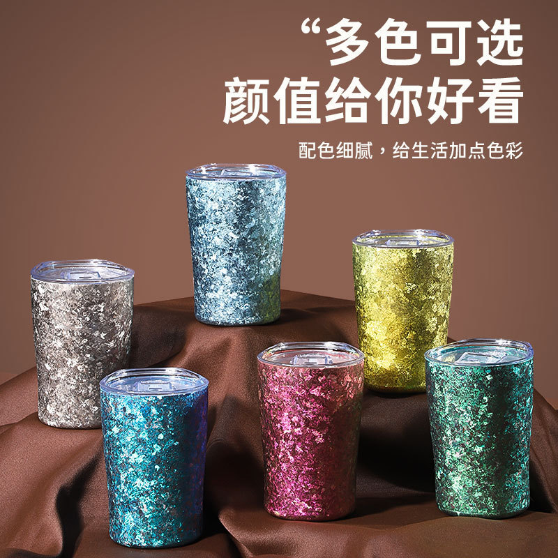 新型軽豪華純チタンビールカップ保温カップオフィス小型コップ携帯車載随行コーヒーカップチタン金|undefined