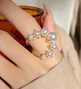 Retro design fashionable one size ring from pearl, French retro style, light luxury style, Korean style, simple and elegant design