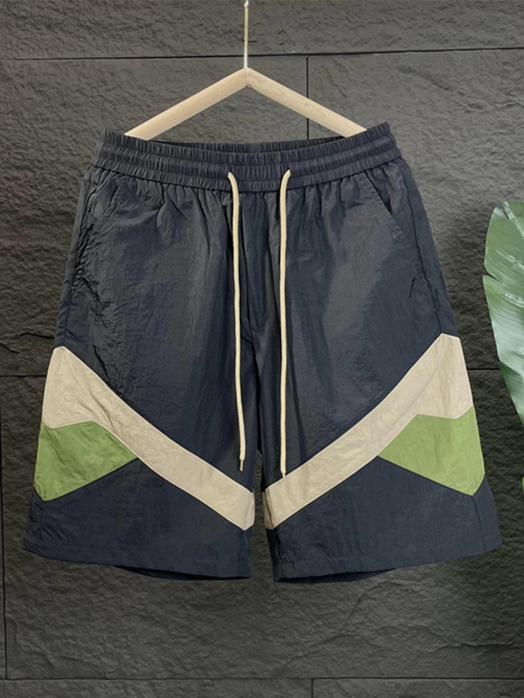 Men's Casual Shorts Colour Blocking Quick Drying Summer Sports_voghion.com