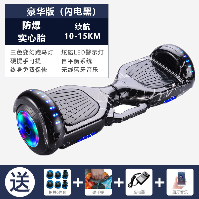 Coche de equilibrio para niños de 7 pulgadas Coche de oscilación de dos ruedas para adultos para niños Bluetooth caballo corriendo Luz Coche de equilibrio eléctrico para niños