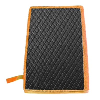 Wash Magic Mud Cloth, Volcanic Mud, Car cleaning tools - vertical-diamond-mud-gloves-orange
