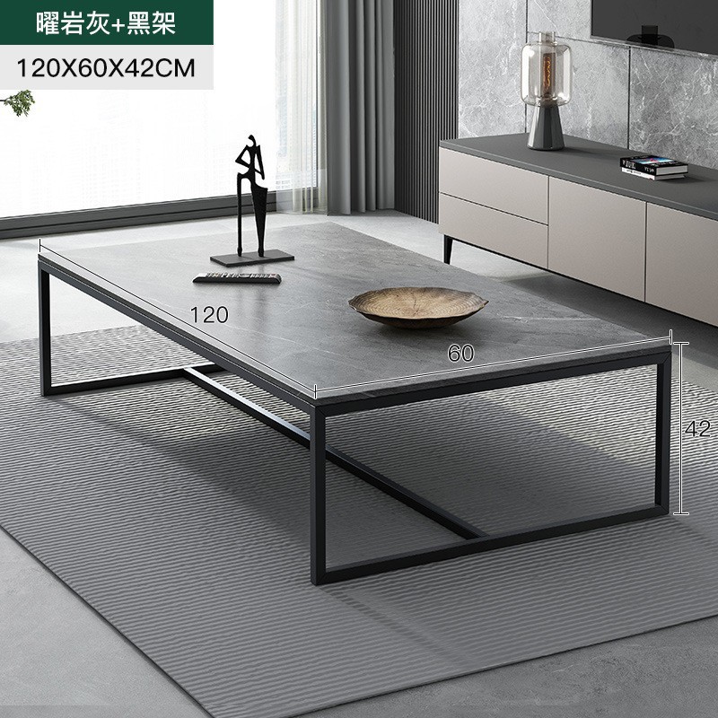 Coffee Table for Living Room, Small Household Tea Table, Simple Modern Small Table, Simple Rental House Side Table, Slate Color Tea Table
