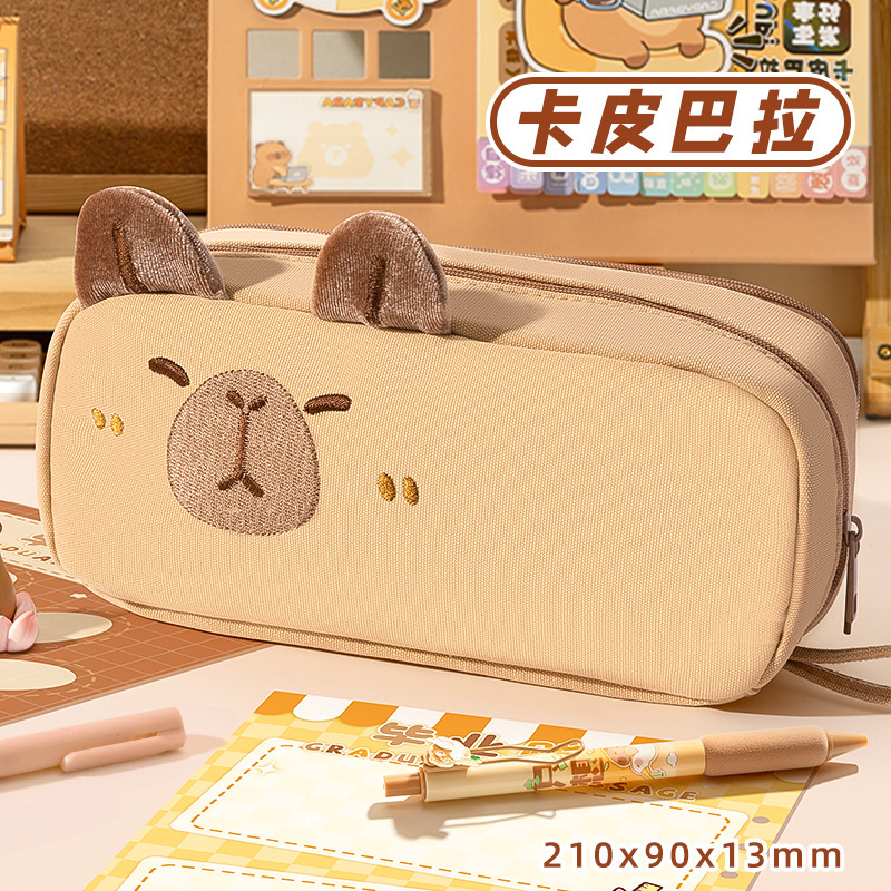 咔巴熊新款小黑猫咪大容量笔袋高颜值2025新款超火学生文具盒笔袋|undefined