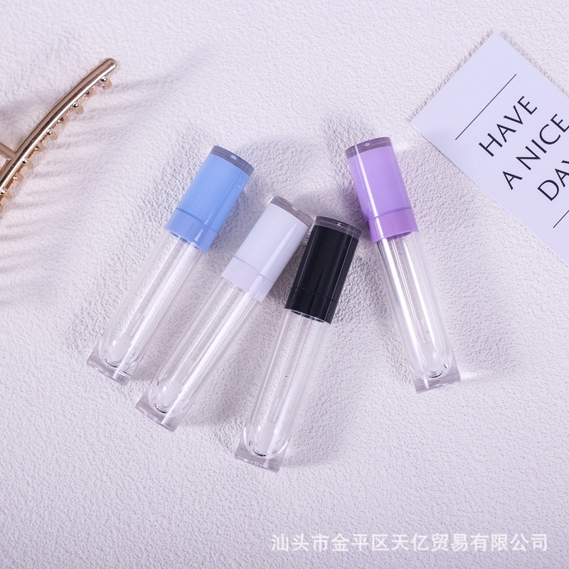 Spot envío gratis descuento esmalte de labios brillo de labios tubo vacío cabezal de cepillo de silicona botella multicolor bolsa cosmética de tubo redondo pequeño