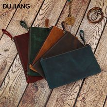 DUJIANG复古真皮零钱包大容量钱包多功能包包收纳包男包跨境热销