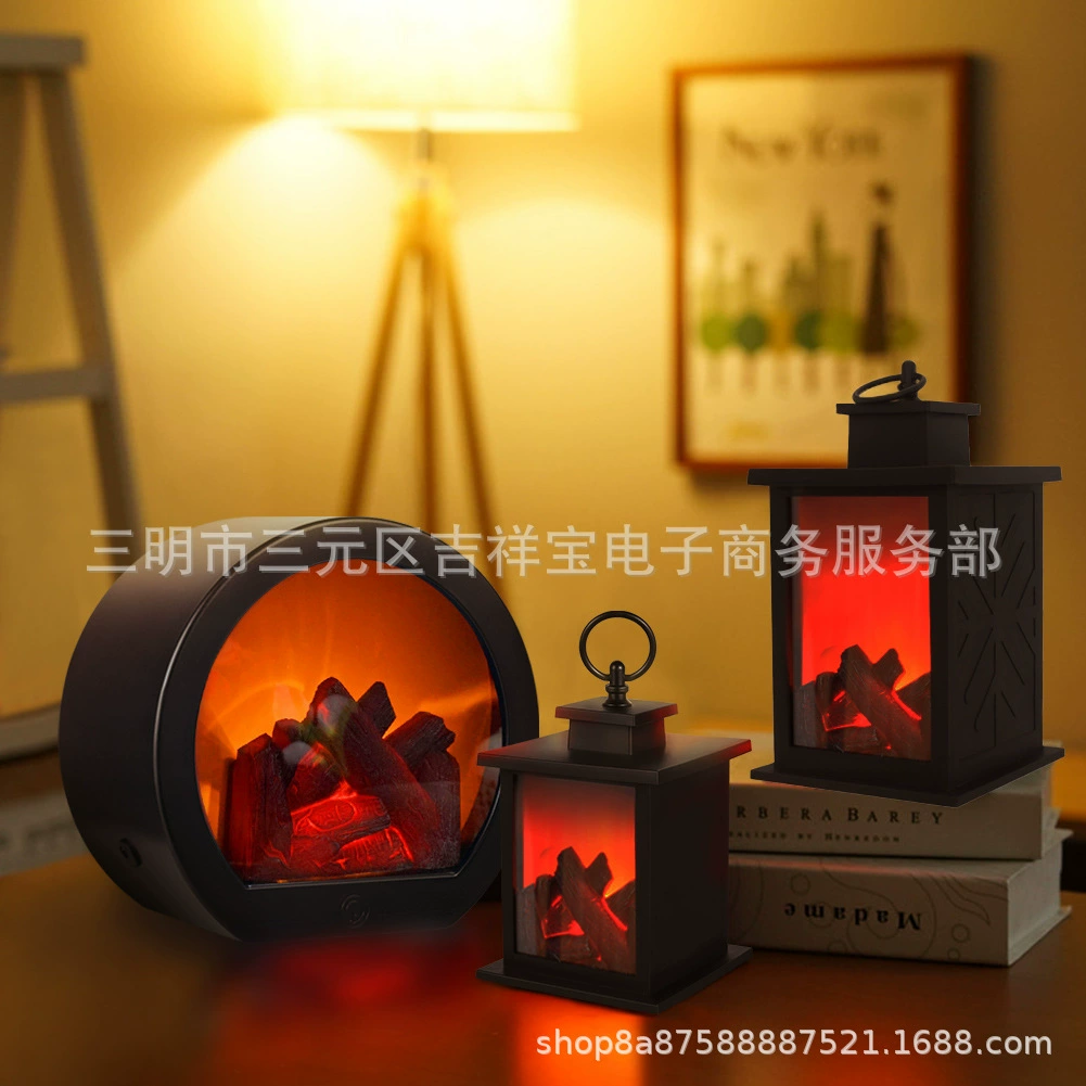 Европейский стиль светодиодный Ретро свеча светодиодный имитационный камин креативные маленькие украшения ретро атмосфера декоративный камин свет
