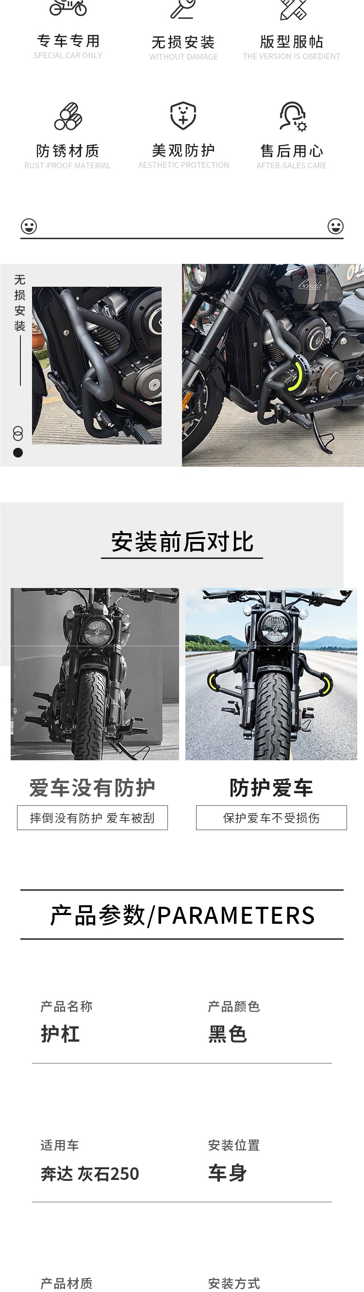 Graystone 250 Bumper Chinchilla 350/300/450 Black Flag 500 Bumper Liao 700Bd Modification Accessories Benda
