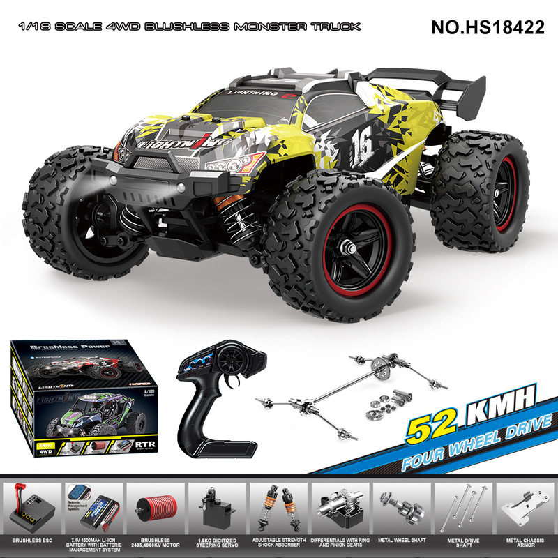 クロスボーダー 1:18 ブラシレスフルスケール RC リモートコントロールカーモデル四輪駆動高速オフロード車クライミングカー男の子のおもちゃの車|undefined
