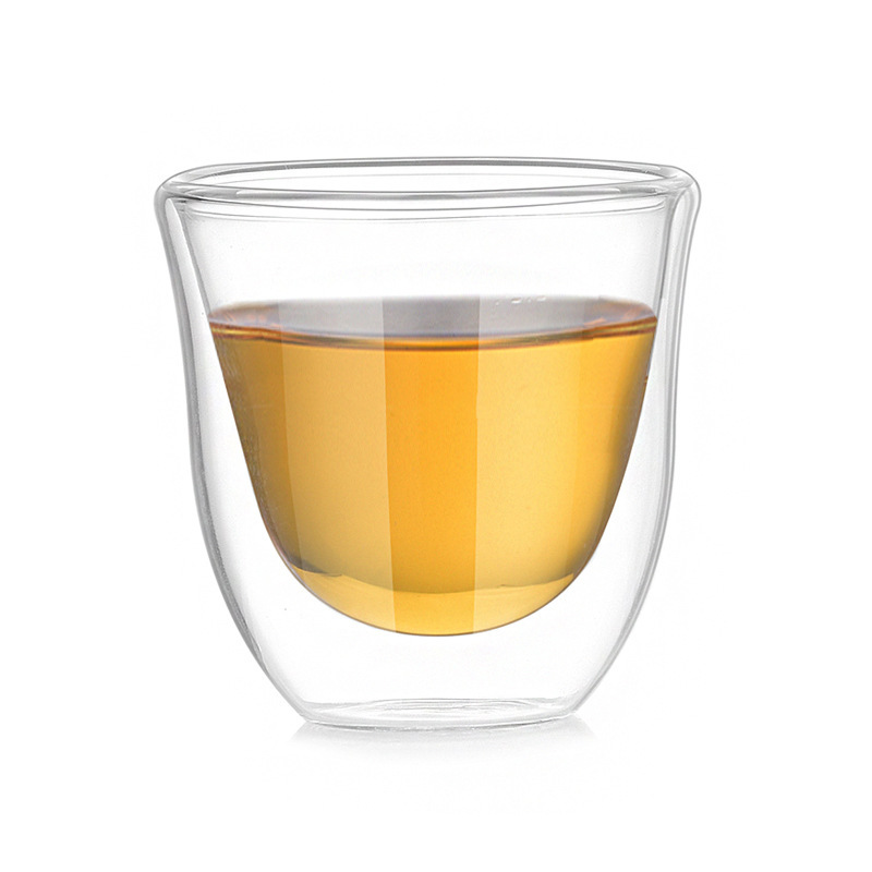 Wholesale Borosilicate Double-Walled Glass Tea Cup for Gongfu Tea Drinking, Transparent Insulated Home Small Tea Cup