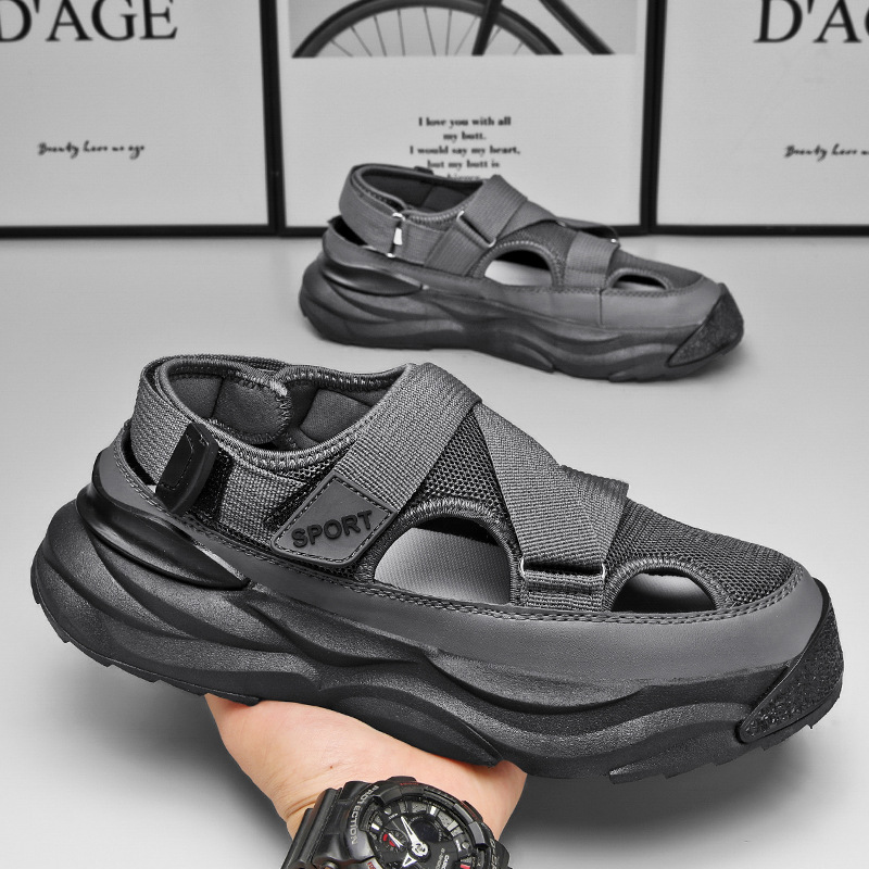 Sandals men's summer style hole shoes me...