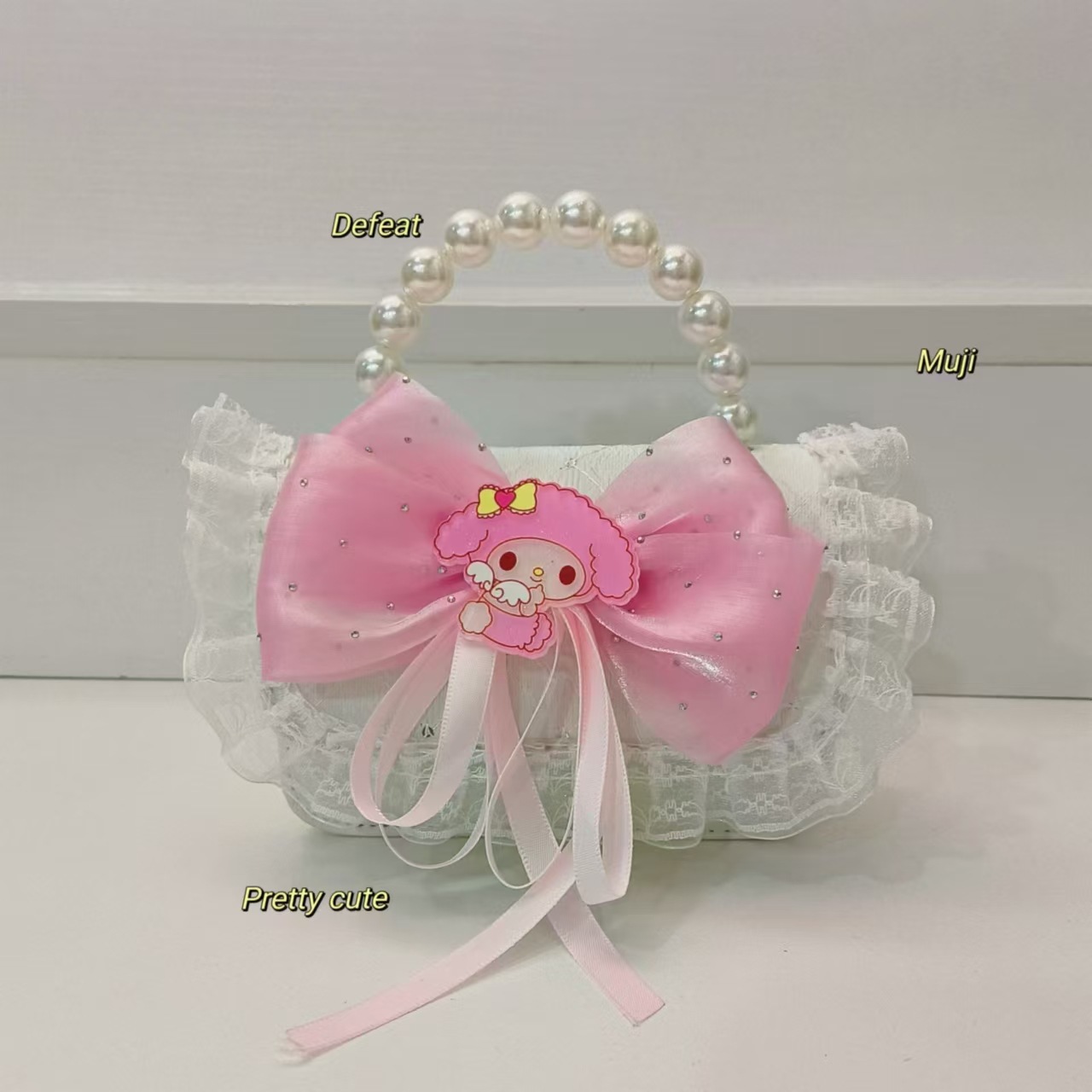 Melody bolso de perlas bolso de mochila accesorios bolso pequeño bolso de cadena bolso de arco encaje bolso de cadena para niños moda