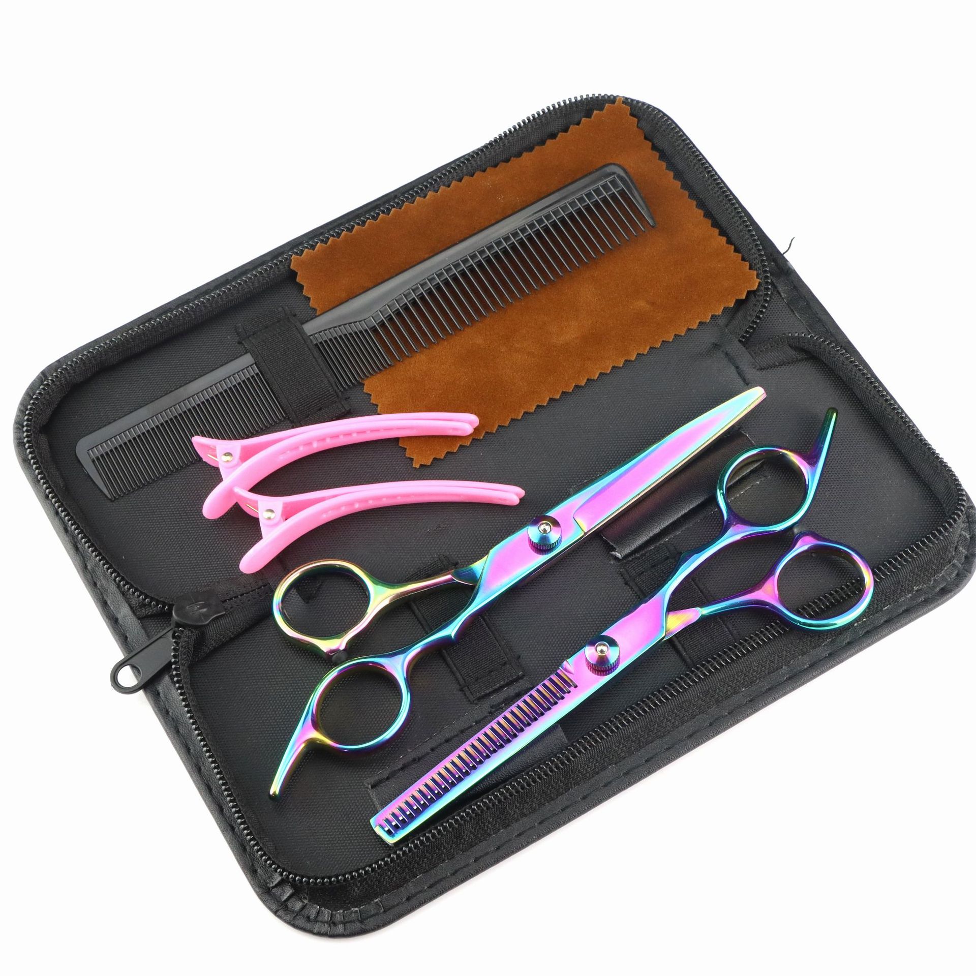 6,0 Zoll lange, preisgünstige, farbenfrohe Haarschere mit hohem, schrägem Zopf und flachem Pony, erhältlich in 7 Farben_voghion.com