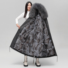 派克服女2024冬季新款爆款狐狸毛内胆可拆卸星星的你皮草外套中长