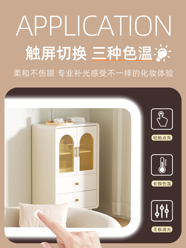 LED带灯全屏镜子化妆包便携女化妆箱手提大容量化妆品收纳包盒|undefined