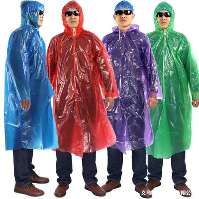 R一次性雨衣 加厚户外透明雨衣 登山徒步雨披 男女士儿童带帽雨衣|ru