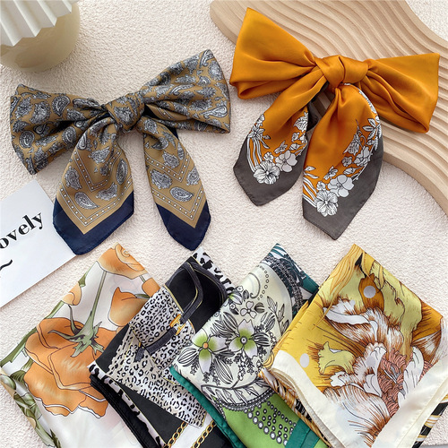 70*70 small square scarf, silk scarf for women, spring and autumn style, fashionable, versatile, thin style, matching shirt, windbreaker, suit, headband