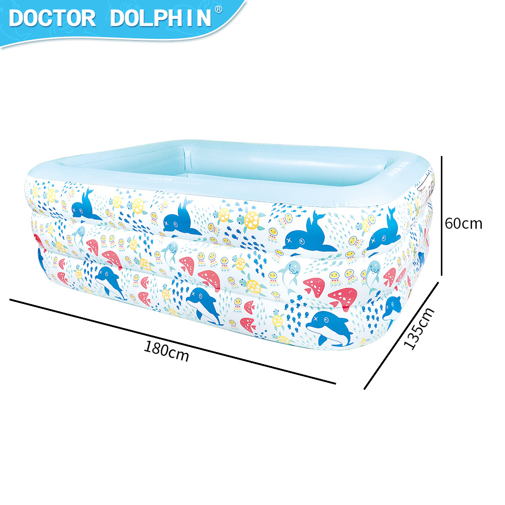 Doctor delfín piscina inflable para niños piscina inflable de tres capas piscina doméstica para niños piscina de olas piscina inflable